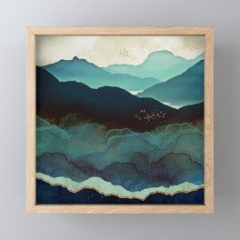 Indigo Mountains Framed Mini Art Print