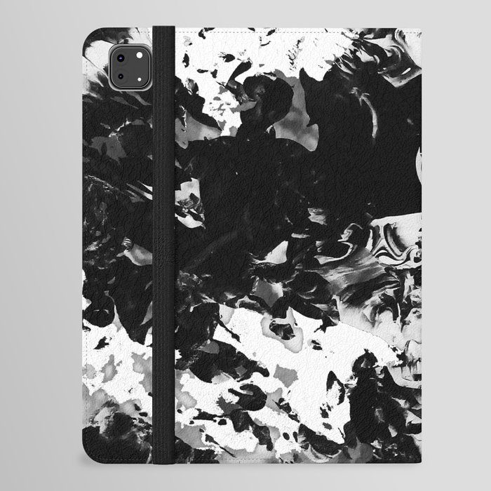 Modern abstract black and white acrylic paint marble iPad Folio Case by  Girly Trend by Audrey Chenal