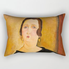 Madame Amedee, Woman with Cigarette, 1918 by Amedeo Modigliani  Rectangular Pillow