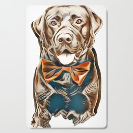 dog tie bow labrador Cutting Board