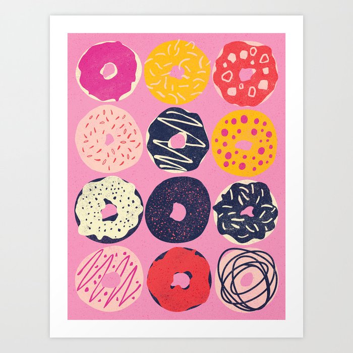 Dozen Doughnuts Art Print