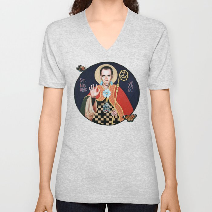 Saint Nicolas of Cage V Neck T Shirt