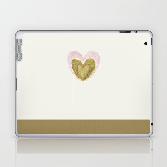 Gentle pink happiness. Golden hearts. Laptop & iPad Skin
