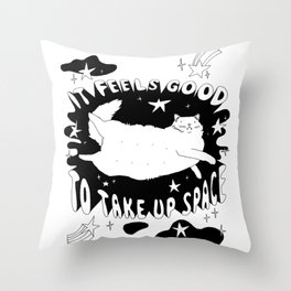Take Up Space Cat Throw Pillow