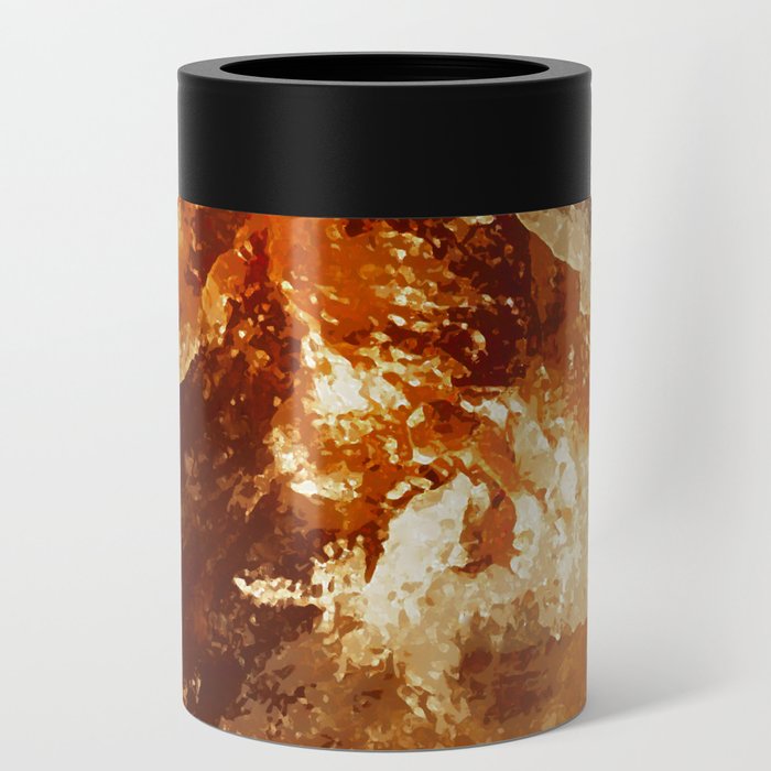 Orange, Gold and Brown Marble Texture Can Cooler