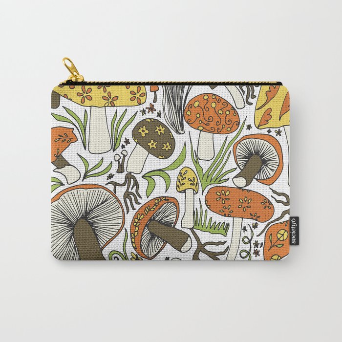 Hand-drawn Mushrooms Carry-All Pouch