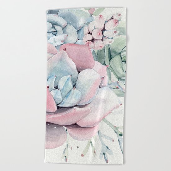 Garden of Succulents Beach Towel