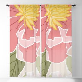 Hand Drawn Flowers Blackout Curtain