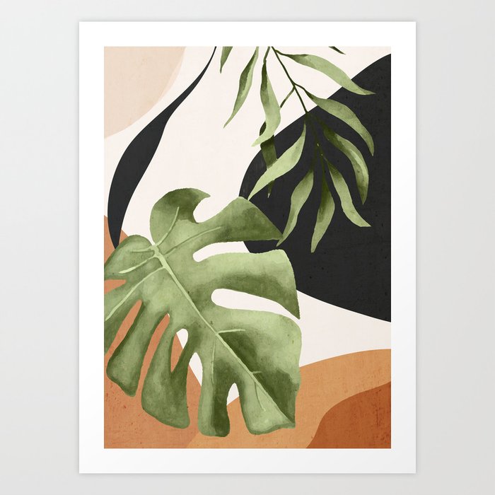 Abstract Art Tropical Leaves 23 Art Print