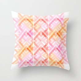 Pink/Orange Pattern Throw Pillow