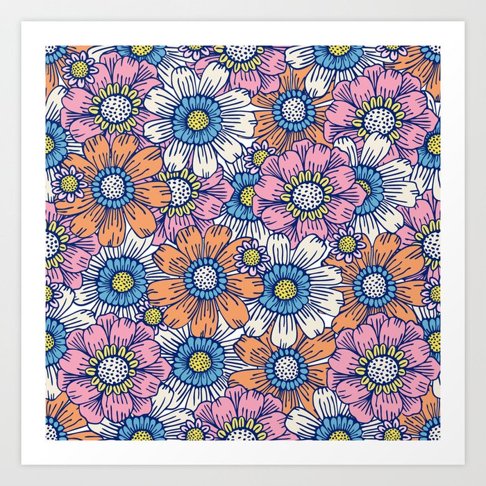 Hippy Flower Power #6 Art Print