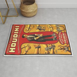 Houdini, vintage theater poster, color Rug