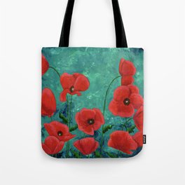 Red Poppies Tote Bag
