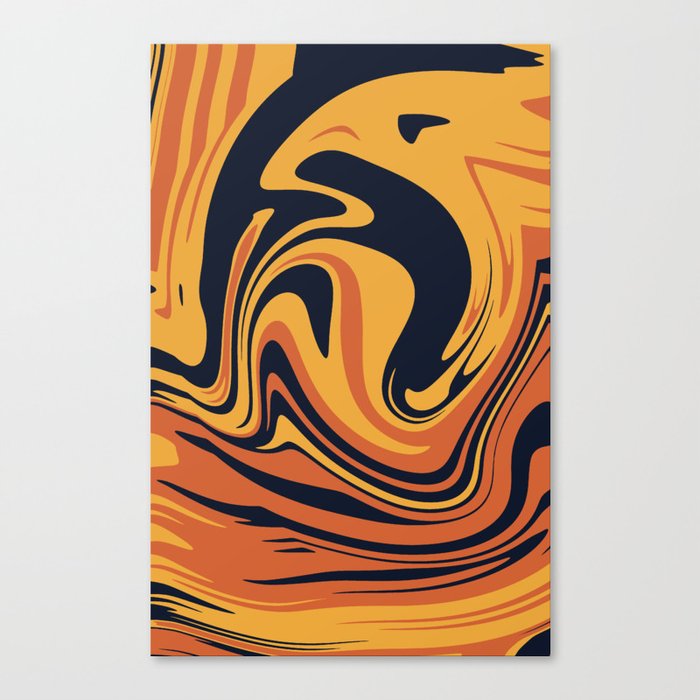 The orange, dark blue and yellow colored pattern. Canvas Print
