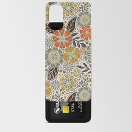 Retro 1970s Floral in Gold, Orange, Olive & Brown Android Card Case