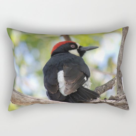 Acorn Woodpecker in Malibu Rectangular Pillow