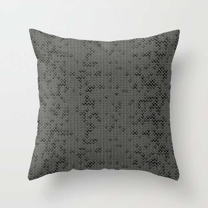 Chain Mail Texture Throw Pillow