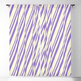 [ Thumbnail: Purple & Light Yellow Colored Stripes Pattern Blackout Curtain ]
