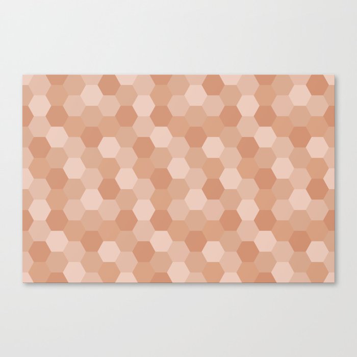 Brown Hexagon polygon pattern. Digital Illustration background Canvas Print
