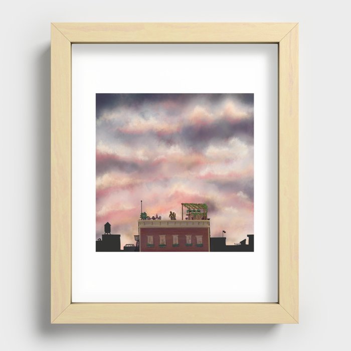 Sunset in the City Recessed Framed Print