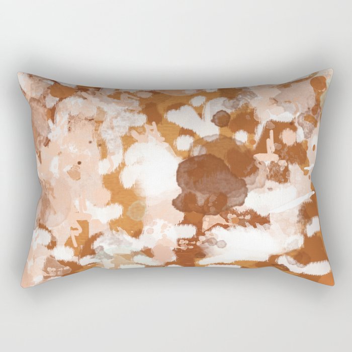 Elian - rust, orange, paint, abstract, boho, painting, clay, terracotta Rectangular Pillow