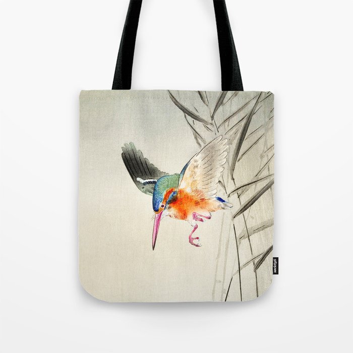 Kingfisher diving for fish - Vintage Japanese Woodblock Print  Tote Bag