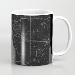 Minneapolis Map - Black and White (Dark) Coffee Mug