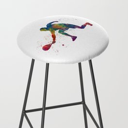 Paddle player watercolor Bar Stool