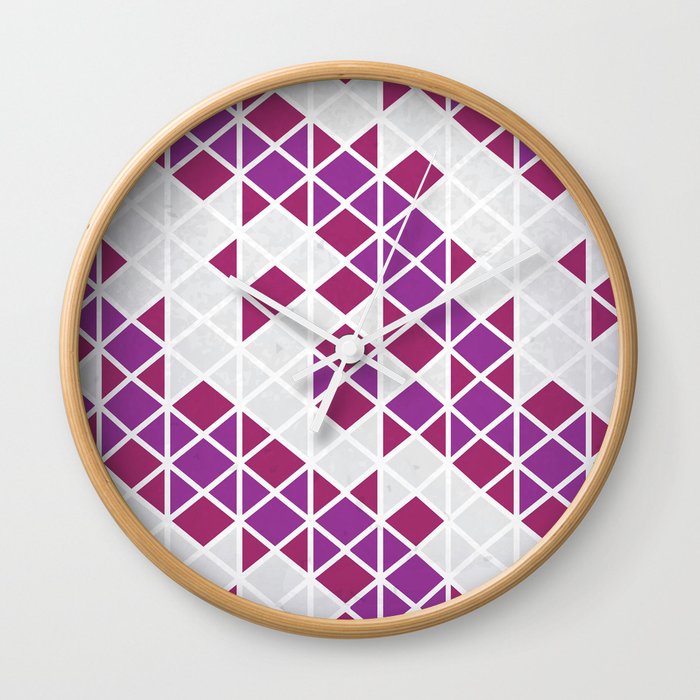 Purple Angles Wall Clock