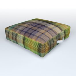 Masculine plaid madras check pattern. Trendy woven scottish tartan art design. Vintage retro preppy Outdoor Floor Cushion