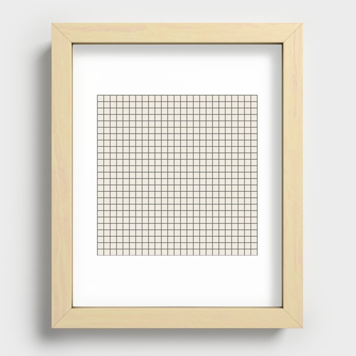 Black and White Geometric Grid windowpane lines Recessed Framed Print