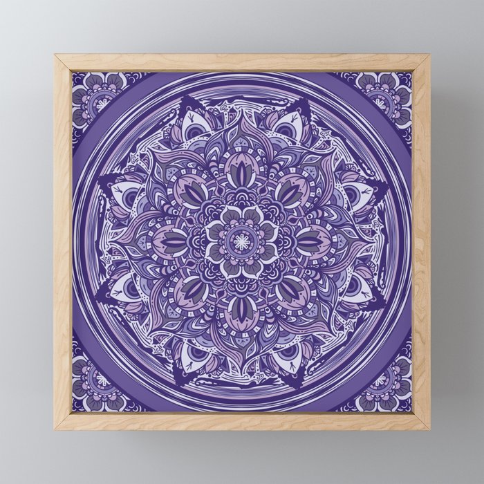 Great Purple Mandala Framed Mini Art Print