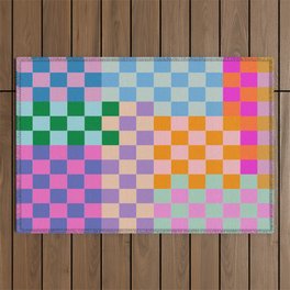 Checkerboard Collage Outdoor Rug