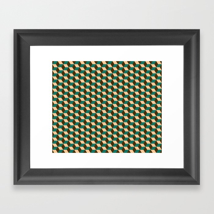 Geometric Cube Framed Art Print