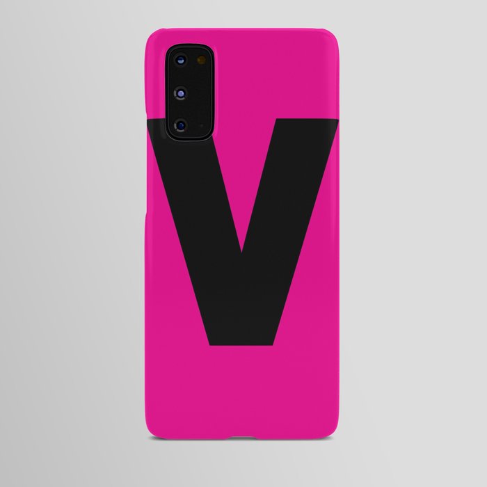 letter V (Black & Magenta) Android Case