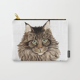 Maine Coon Cat Cats By Nina Lyman Carry All Pouch By Ninalyman