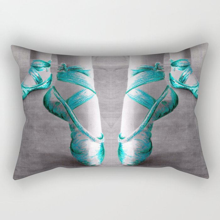 Ballet Shoe Blue Rectangular Pillow
