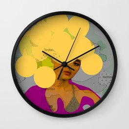 Yellow topographie Wall Clock