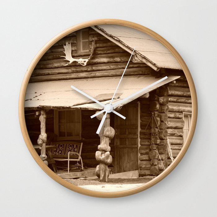 Old Log Cabin Wall Clock By Alaskanmommabear Society6