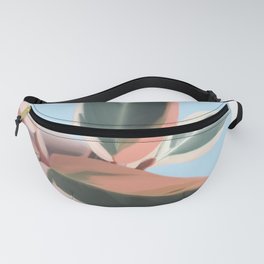 peaceful pink and green leaves Fanny Pack