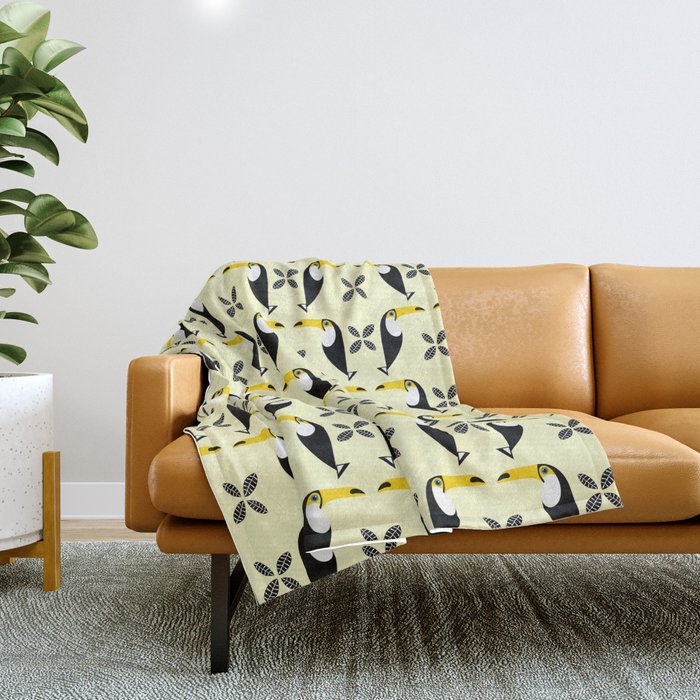 Toco Toucan Pattern Throw Blanket