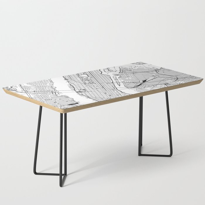 New York City White Map Coffee Table