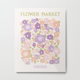 Flower Market Florence Abstract Lavender Flowers Metal Print