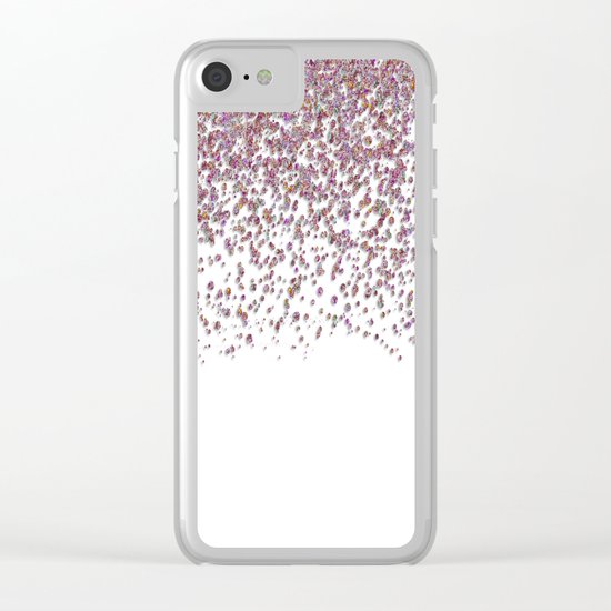 Sparkling rose quartz glitter confetti- Luxury design Clear iPhone Case