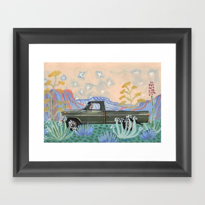 Vintage Desert Truck Framed Art Print