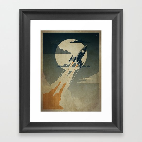 Night Launch Framed Art Print