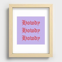 Old English Howdy Red and Lavender Recessed Framed Print