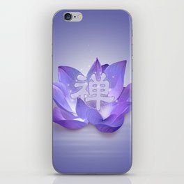 Very Peri Lotus and Zen symbol iPhone Skin