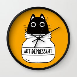 Antidepressant Cat Wall Clock