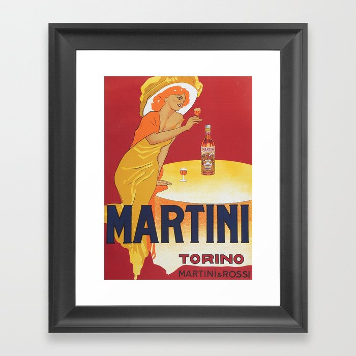 Wine Vintage Poster - Martini Torino by Marcello Dudovich - Italian Advertising Poster Framed Art Print